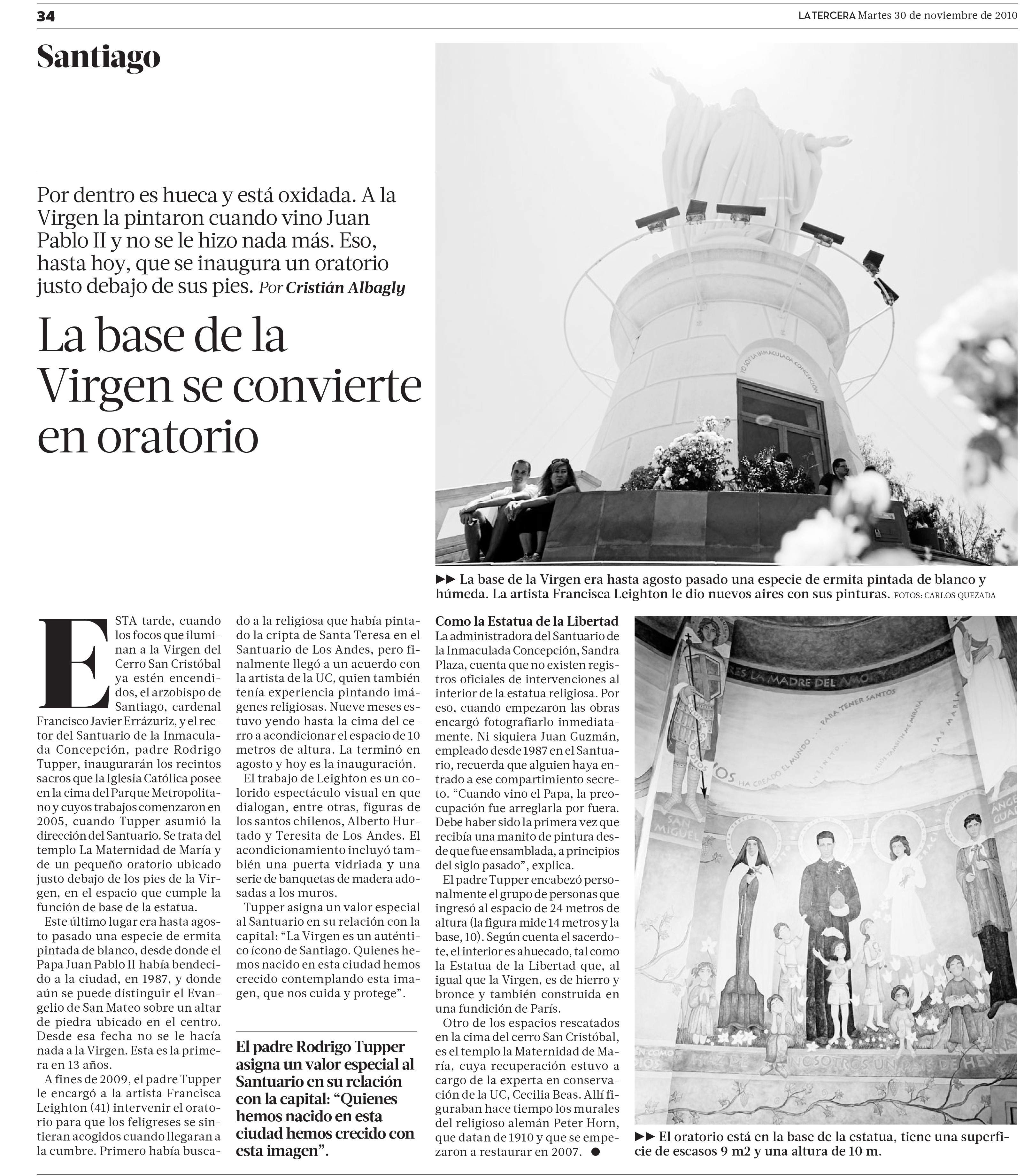 La base de la Virgen se convierte en oratorio