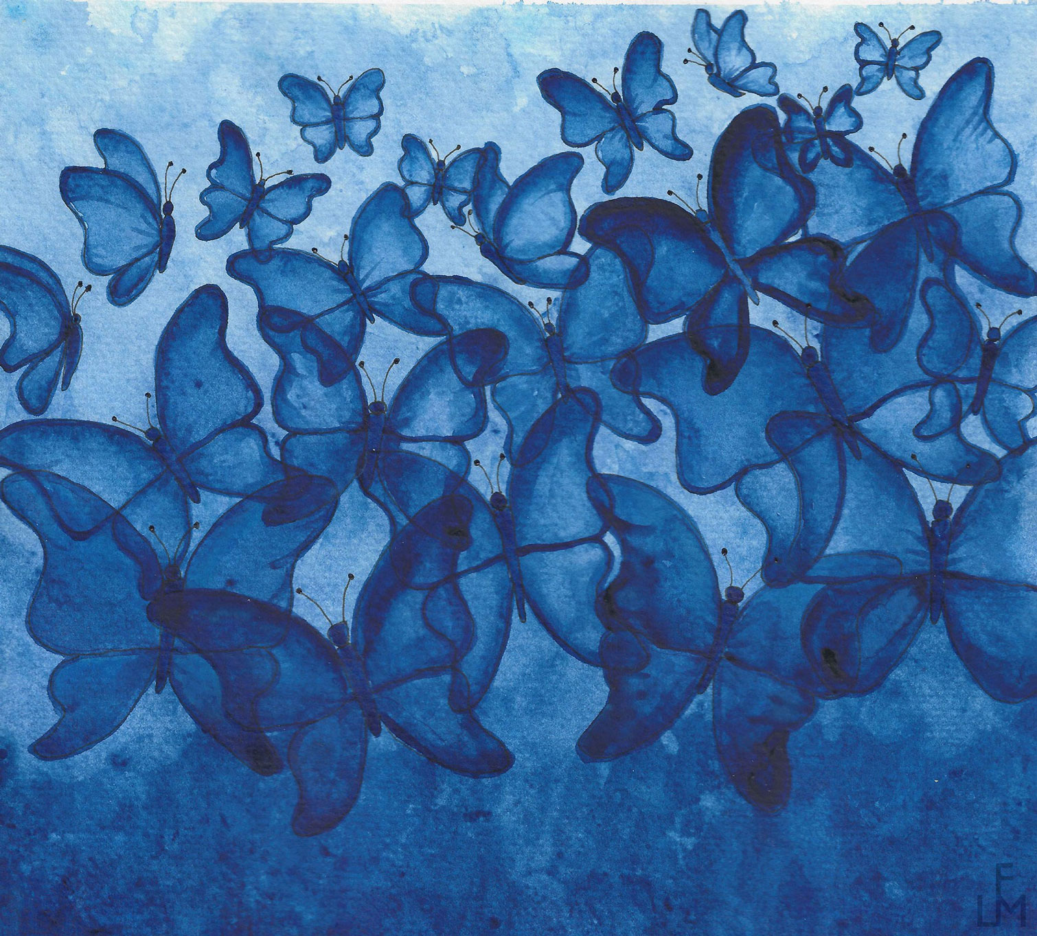 Mariposas azules detalle