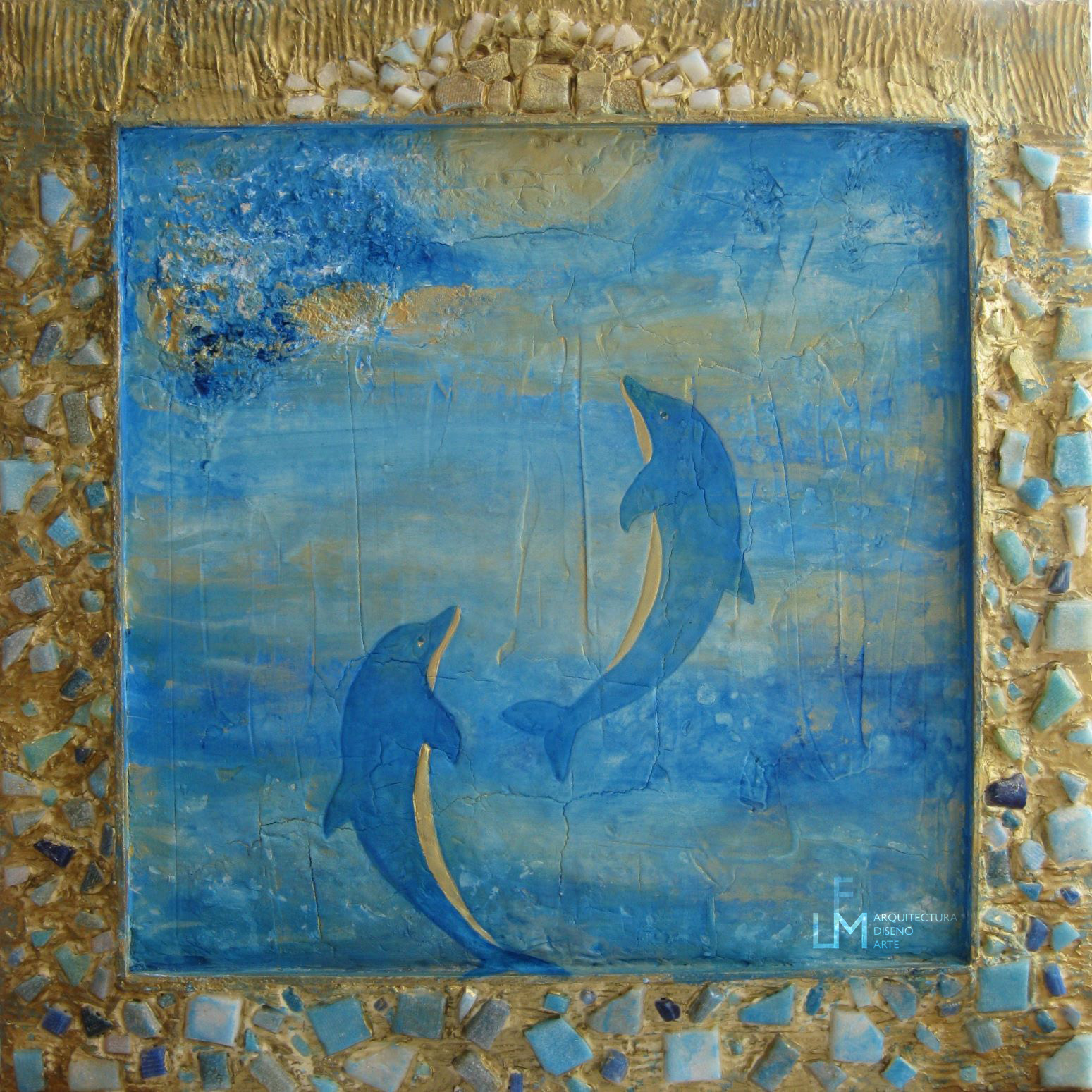 Delfines nadando a la luz, al Sol...