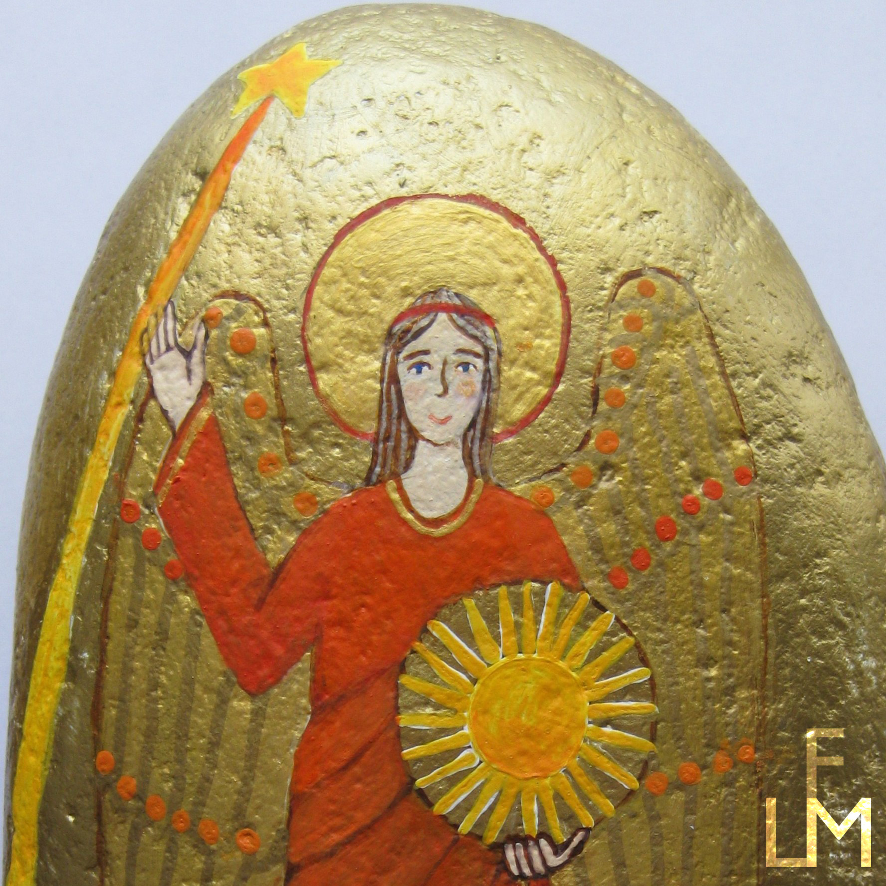 Archangel Uriel, with the Sun and a Star