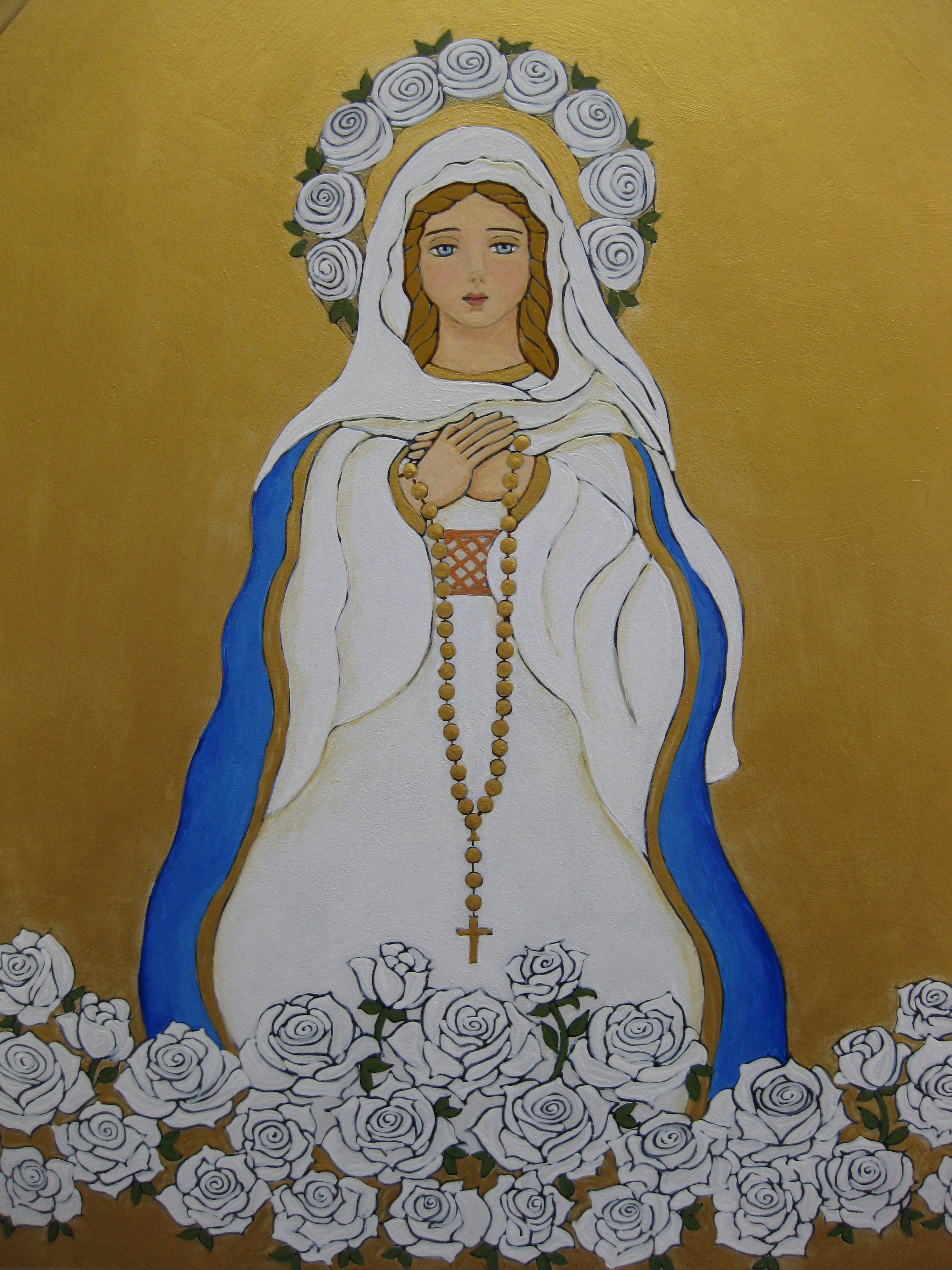 Virgen de Salta, Argentina. Pintura sobre madera.